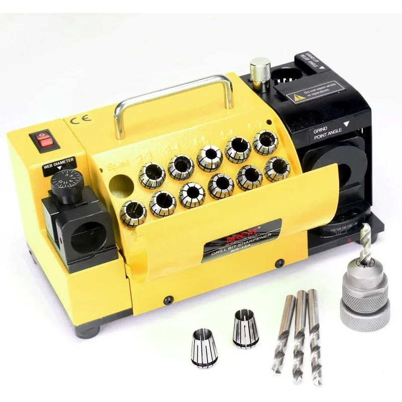 Drill Bits Sharpener, MR-13A Drill bit Grinding Machine 3-15mm, 95° to 135° Point Angle Adjustable Drill Bit Re-Sharpener