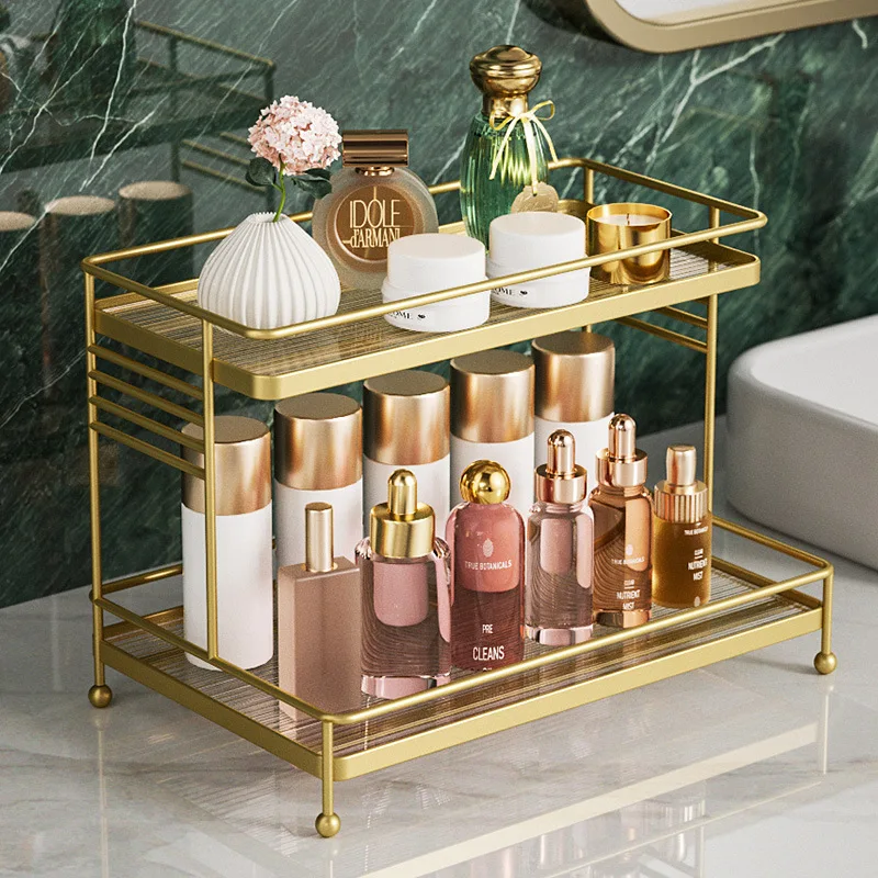 

Light Luxury Bathroom Shelf Toilet Bathroom Acrylic Storage Box Bathroom Toilet Tabletop Toiletries Shelf