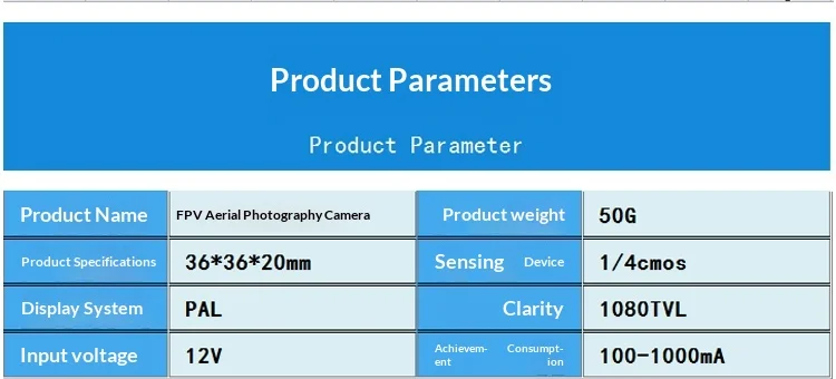 Máquina cruzada FPV, cámara analógica CVBS, cámara aérea con bloque de línea HD 1080, instalación de bajo retardo, cámara dedicada
