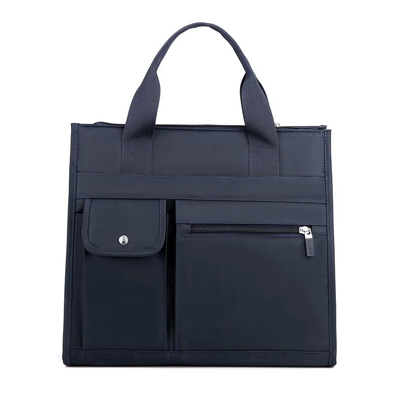 Fashionable and Casual Zippered File Bag Office and Business Briefcase Men's Handheld Meeting Material Bag