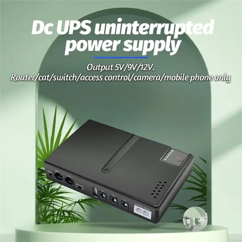 WORTHOWN-Mini DC1018L 18W Backup Power Supply UPS AC220-265V 5/9/12V Output Uninterruptible For Router Mobile EU Plug