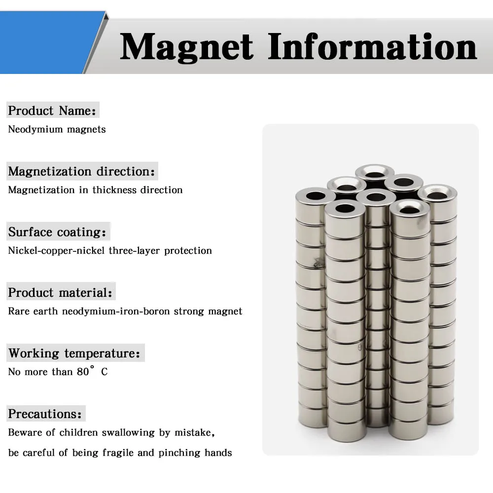 8x5-3 مللي متر سوبر قوية مستديرة مع ثقوب المغناطيس مغناطيس النيوديميوم ندفيب N35 قوي دائم المغناطيسي imanes مغناطيس الثلاجة