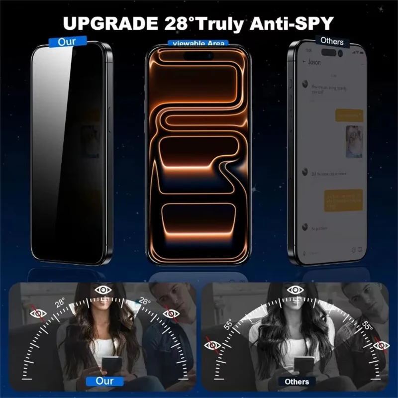 زجاج مقسى مضاد للتجسس لهاتف Xiaomi Redmi 15C 14C 13C 12C Note 14 13 12 11 10 9 Pro 12S 11S 10S واقي تركيب خالٍ من الغبار #2