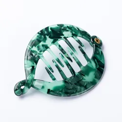 7.5CM Celluloid Round clip Pony Hair Luxury Handmade French Design Fashion Claw Tortoise Shell Accessories Women Hair Clip