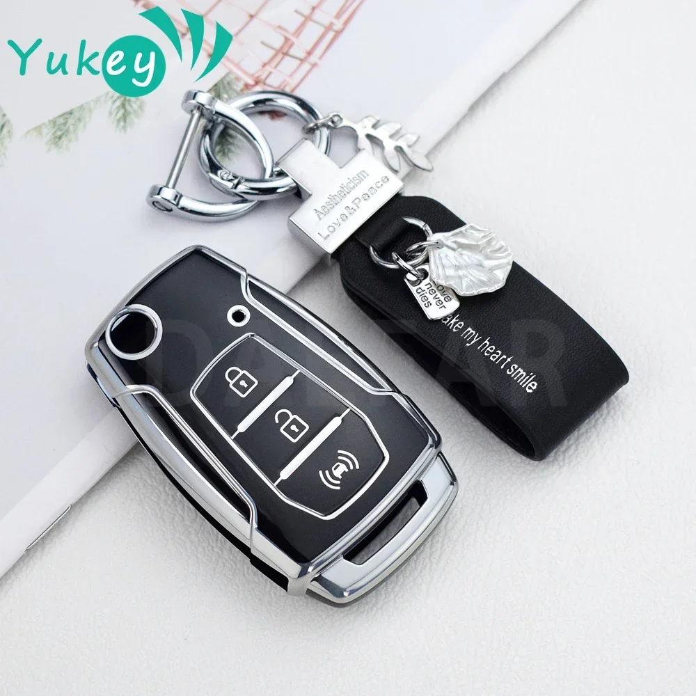 3 Buttons TPU Car Flip Key Case Cover Shell For SsangYong Kyron 2 Sanka Actyon Korando Tivoli Protected Fob Bag Accessories