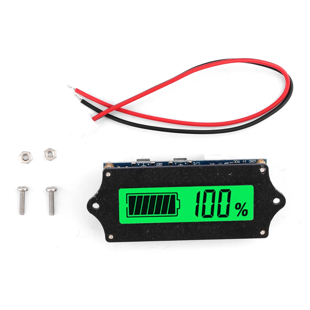 Battery Capacity Indicator DC9-90V Lead Acid Lithium LiFePO4 Car Motorcycle Voltmeter Voltage Gauge 12V 24V 48V 72V for Alam