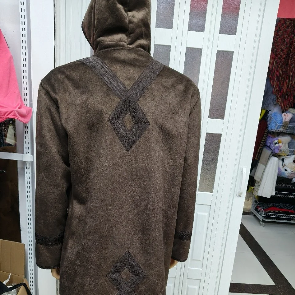 الجملة 2026 Cuntom OEM الشتاء سميكة وممتدة الجلد المدبوغ الرجال رداء سترة دافئة مقنعين جيب الشتاء رداء