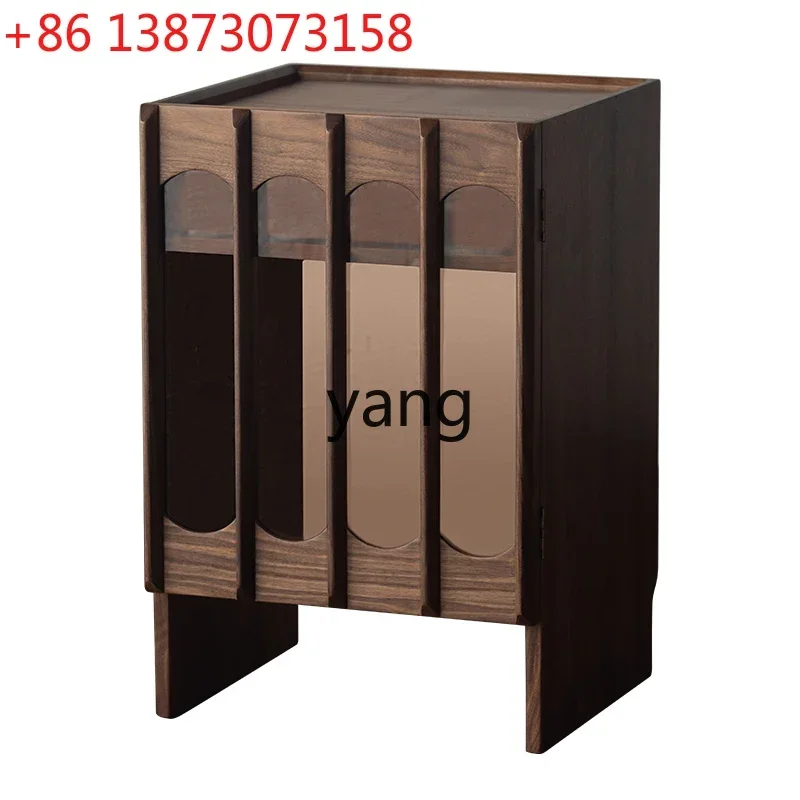 Black Walnut Solid Wood Sweeper Cabinet Fit Storage Side Cabinet