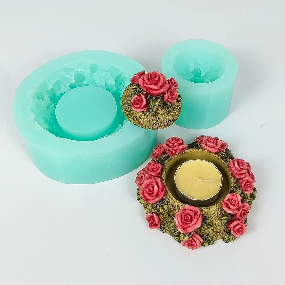 

3D Flower silicone mold Rose Shape Jar Magritte Clay Mould fondant Cement cupcake, jelly, candy, chocolate, decoration, hc0654