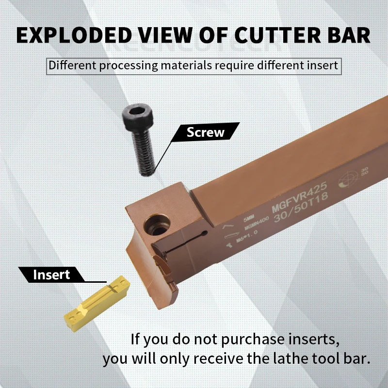 MGFVR 7-Shaped Face Groove Cutter MGFVR320/MGFVR325 Double Head Processing Range 24-400 Carbide Insert MGMN300 Slotting Tool