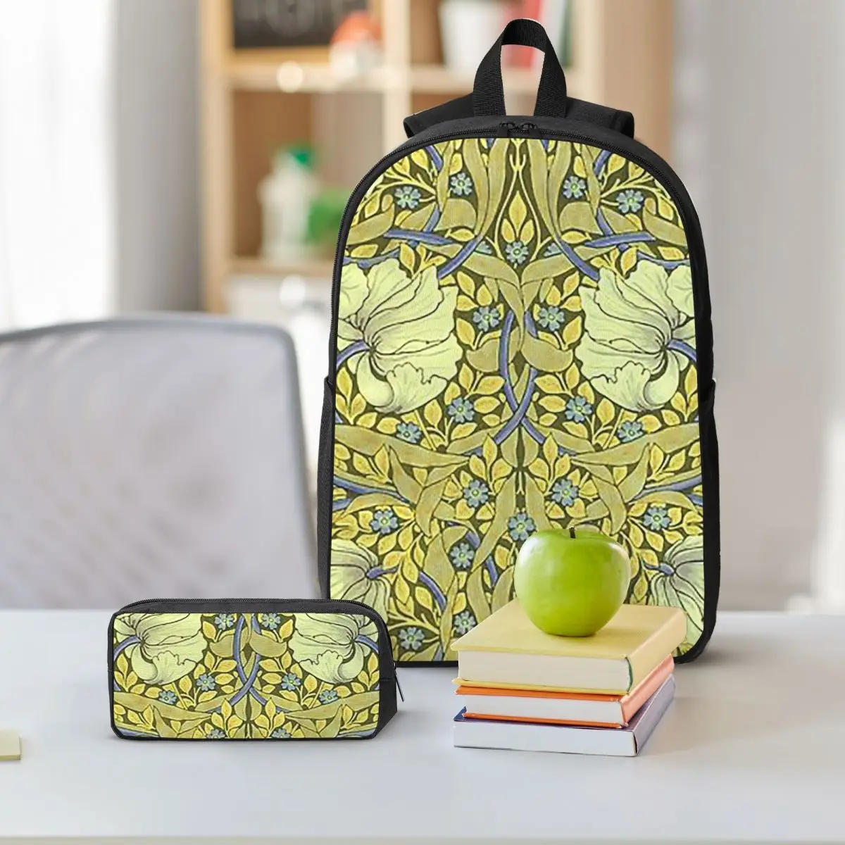 William Morris Bullerswood กระเป๋าเป้สะพายหลังนักเรียนชายหญิง BookBag กระเป๋าโรงเรียนกระเป๋าสะพาย 3ps ถุงอาหารกลางวันฉนวนดินสอกรณี