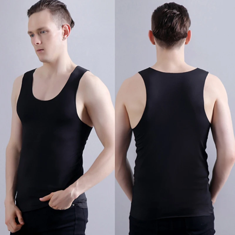 Summer Men seamless Vest Ice silk Sport Vest for Men Clothing Breathable Sleeveless T-Shirts Summer Cooling Mens Tank Tops