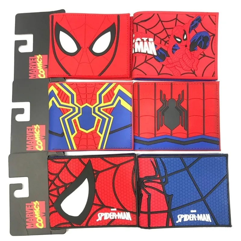 

New Marvel Spider Man Peripheral Fashionable Silicone Short Two Fold Wallet Cool and Portable Student Change Storage Bag