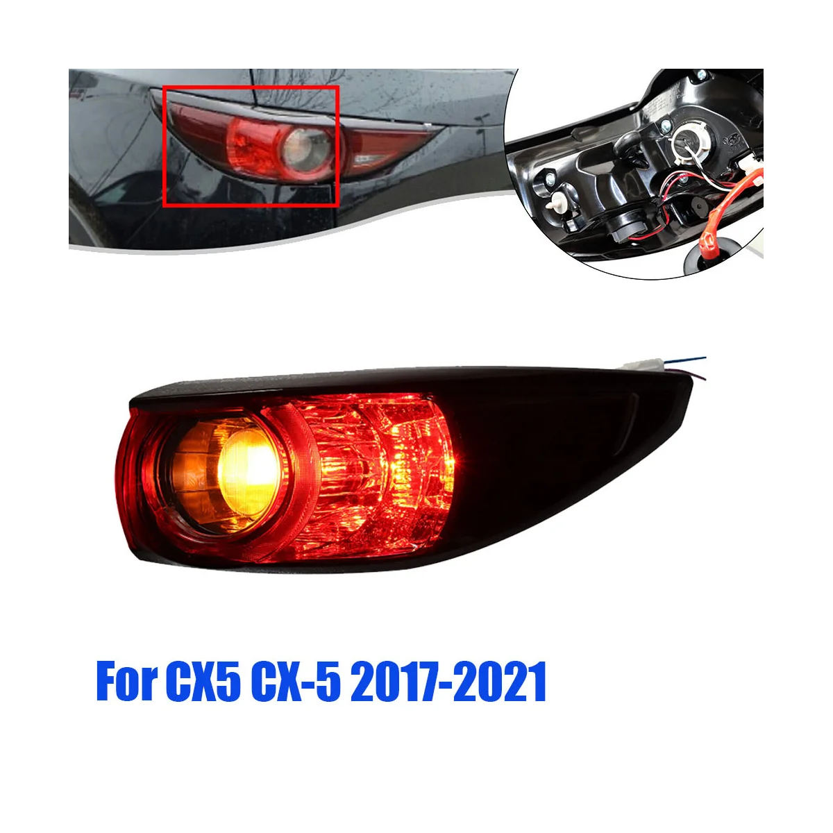 Right Rear Brake ELD Tail Light Assembly for Mazda CX5 CX-5 2017-2021 Driving Light Turn Signal Lamp Brake Stop Taillamp