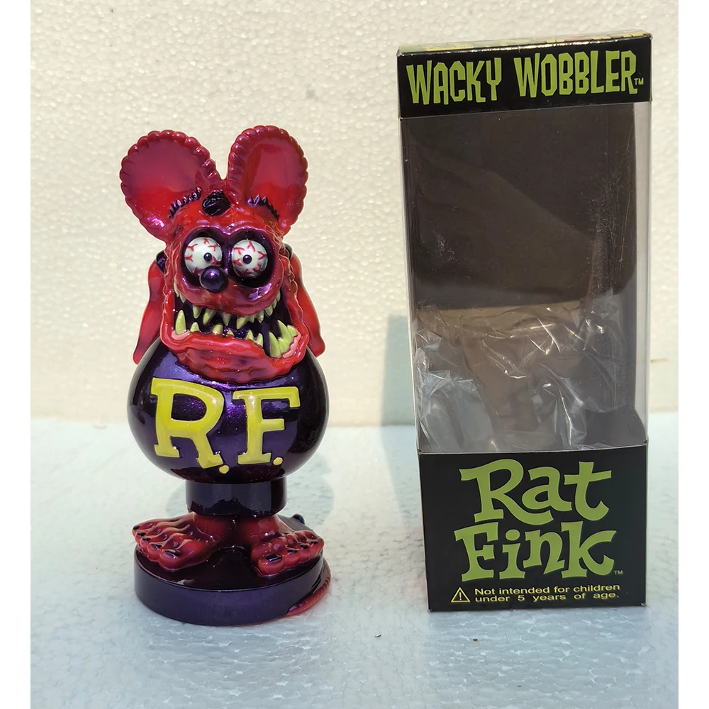 Rata Fink-figura de Anime Crazy Mouse Shake Head Doll, cultura locomotora, juguete de adorno, 10 estilos, 17cm, PVC