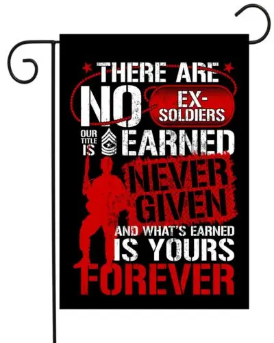 No Ex Soldiers  -Garden Flag Top Quality  Double Sided