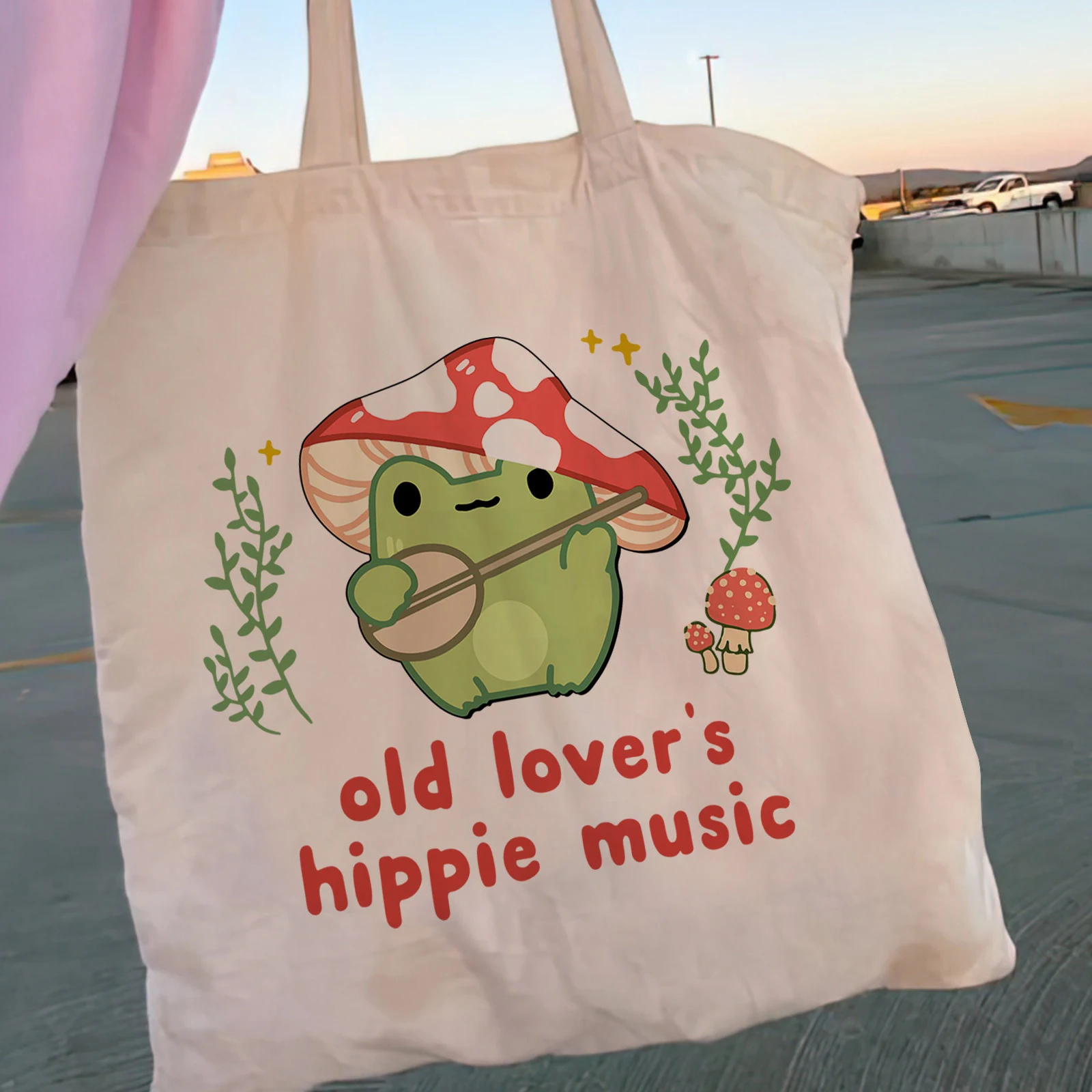 

Women Shopper Frog Mushroom Canvas Shopper Bag Casual Eco Girl Handbag Harajuku Resuable Shopping Bag Bolsa Feminina