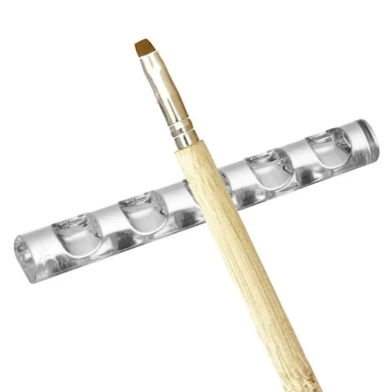 Nail Brush Holder 5-Grids Brush Holder Stand Simple Organizer For Holding DIY Manicure Nail Carving Drawing