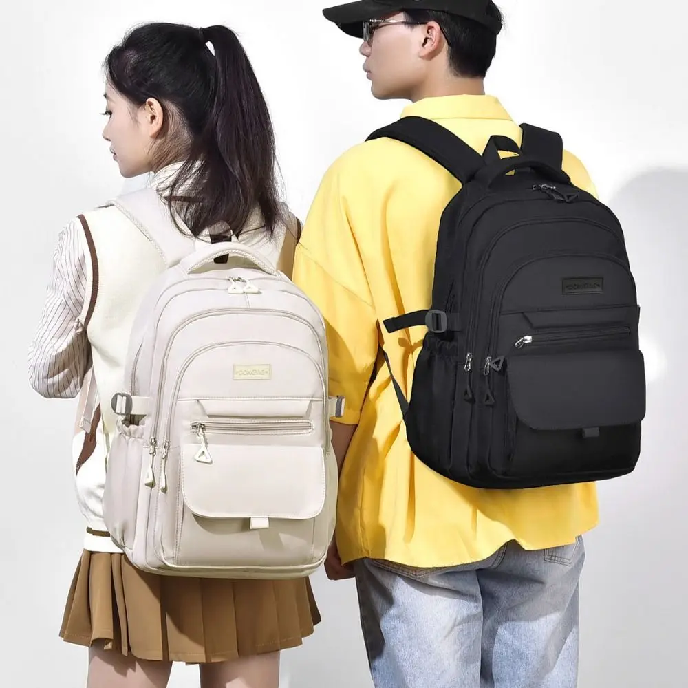 

Korean Simple School Bags Waterproof Large Capacity College Student Backpack Nylon Multi-layer Girl's Backpack Outdoor