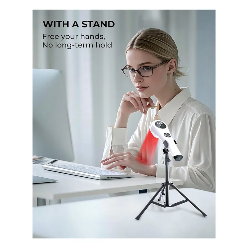 Dispositivo portátil de terapia a laser frio ABUU com suporte Varinha de luz vermelha infravermelha para alívio da dor nas articulações musculares do animal de estimação humano