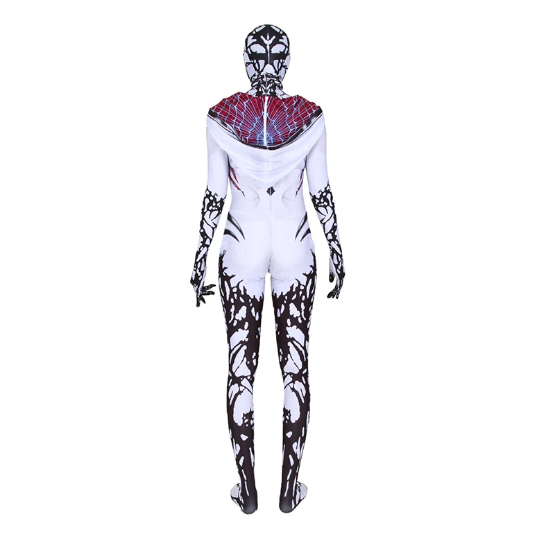 Anti Venom Spider Gwen Stacy Cosplay Jumpsuit Spandex Gwen Costume XMAS Zenti Mask Cape Women Girls Halloween Role Play Prop