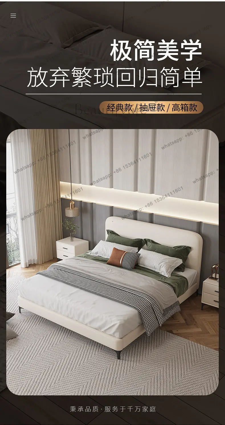 YJ Cheap Bedding Bed Frames Bedsheets Bedside Table Accessories Room Double Bed Home Headboards Camas De Dormitorio Furniture