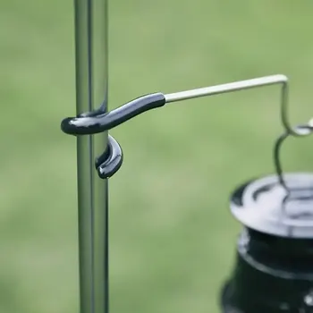 야외 램프 후크 행어 폴 마운트 후크, 블랙 폴 부착 행어, 다기능 캠핑 조명 후크 액세서리, 1 개, 2 개