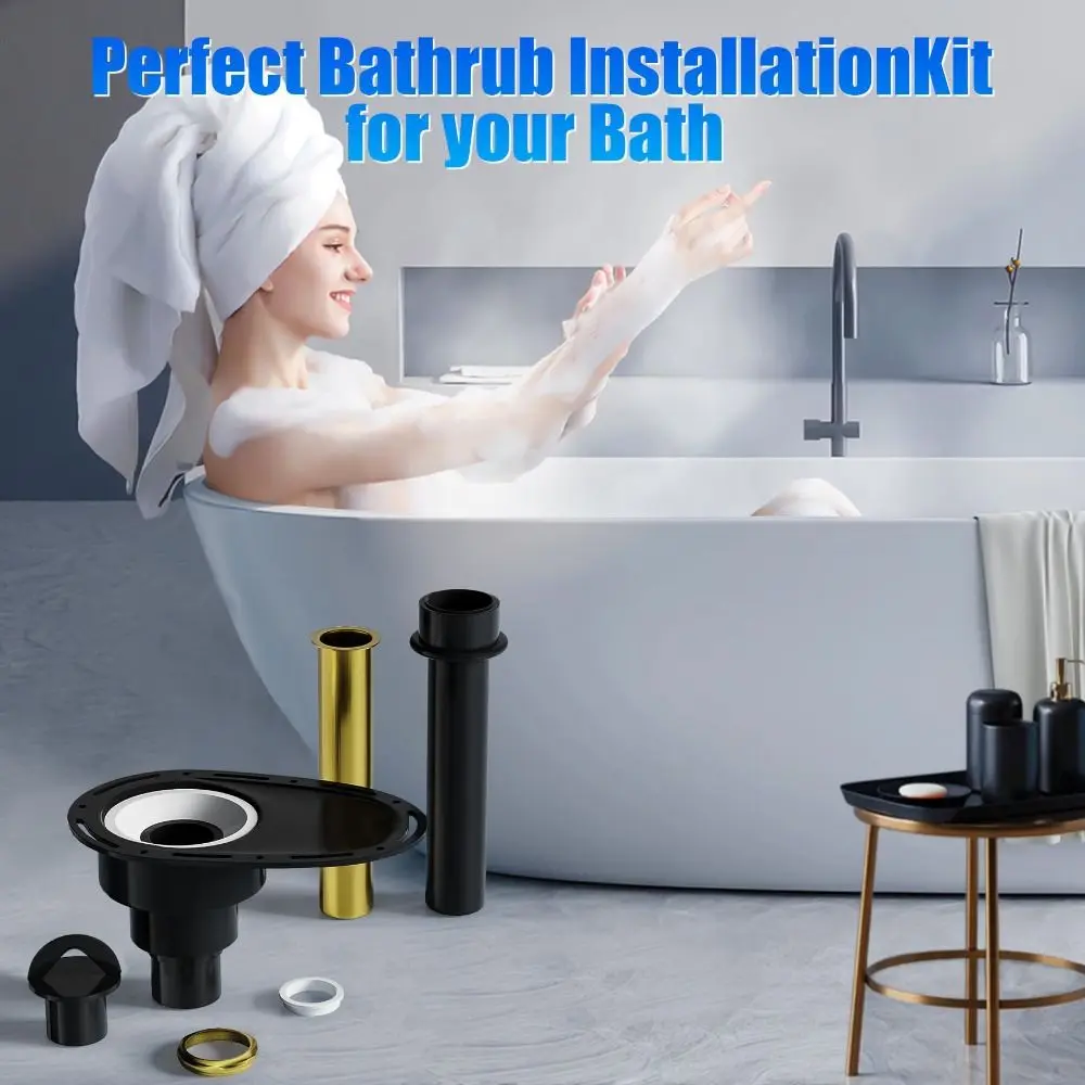 

Stainless Steel Freestanding Tub Drain Kit Dual Size Compatibility Durable Freestanding Bathtub Drain Fast Resistant