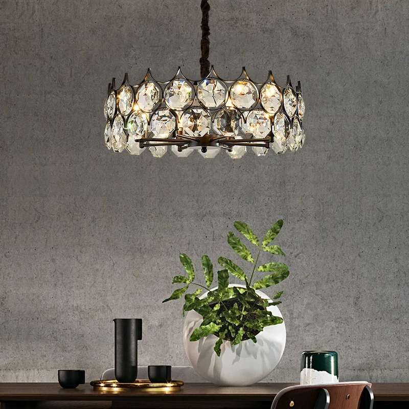 

Modern Iron Crystal LED Ceiling Chandeliers Luxury Art Royal Hanging Lamp Living Dining Room Bedroom Home Decor Lighting Fixture