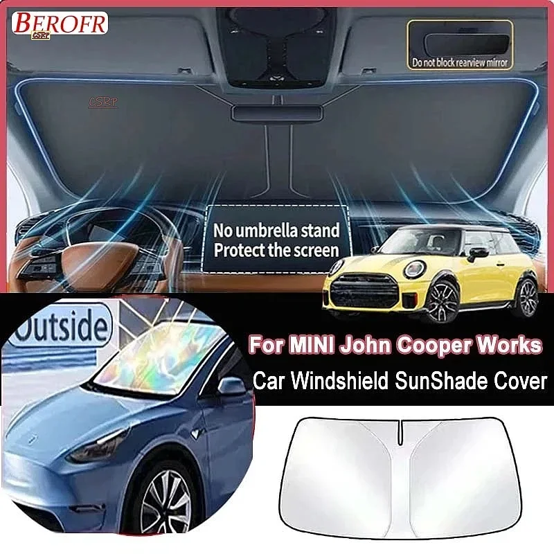 For MINI John Cooper Works 2021-2026Car Windshield Sunshade Cover Front Window Sun Shade Heat Insulation Summer Auto Accessories