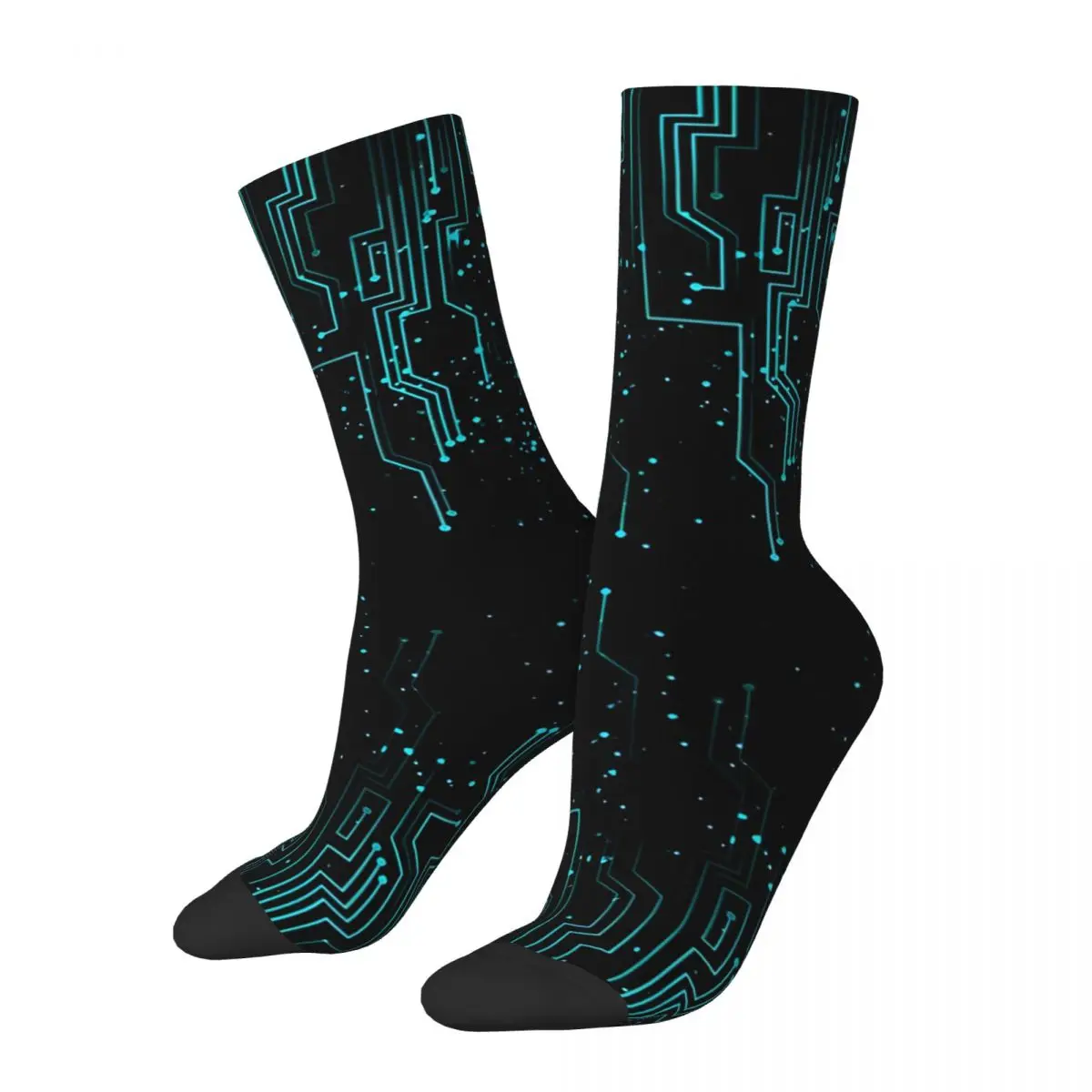 Vintage Electronic Circuit Board Engineering Men's compression Socks Unisex Street Style Seamless Printed Novelty Crew Sock