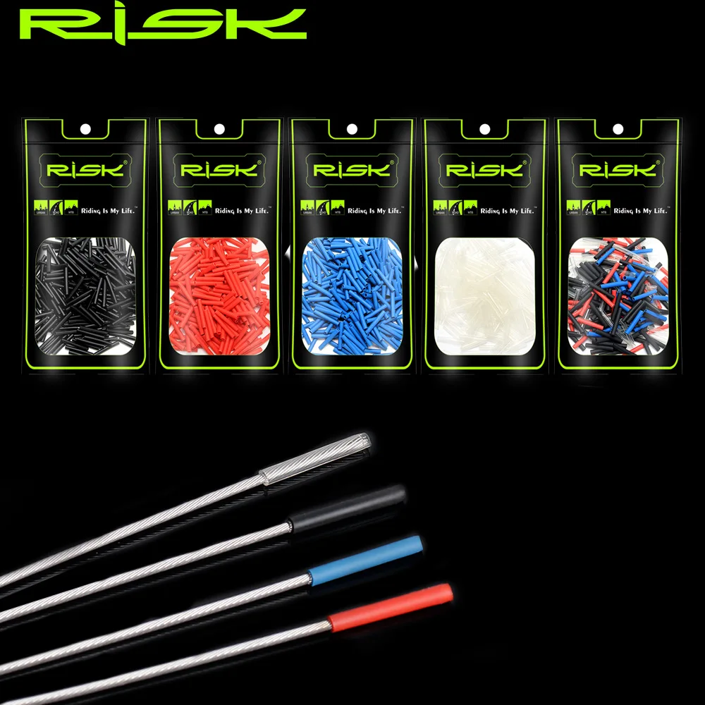 RISK 20pcs Ultralight Bike Shifter Inner Cable Tips Wire End Cap Brake Cable Tips Crimps Heat Shrink Bicycle Cable End Caps