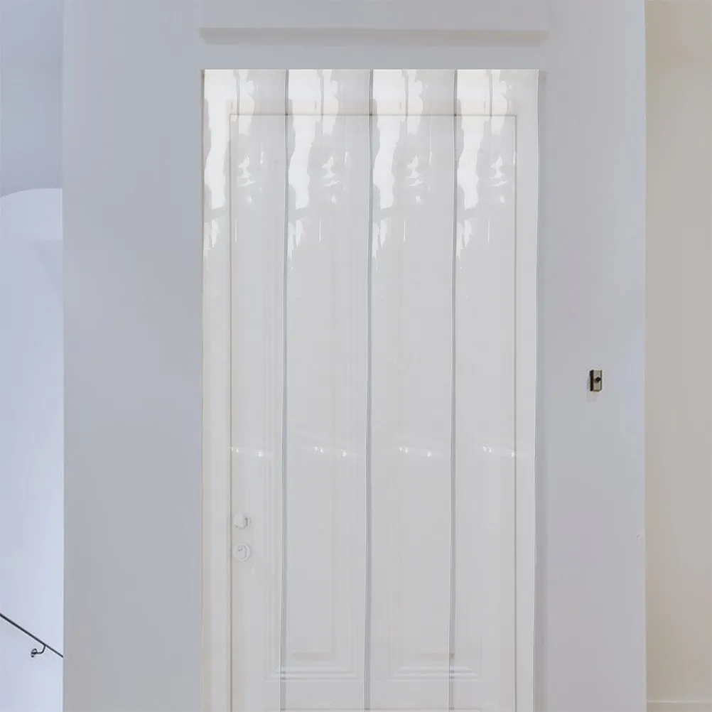 Transparent Plastic Door Curtain Replacement for Ac Units Windproof Cold Air Barrier Easy Install Kitchen Garage Warehouse