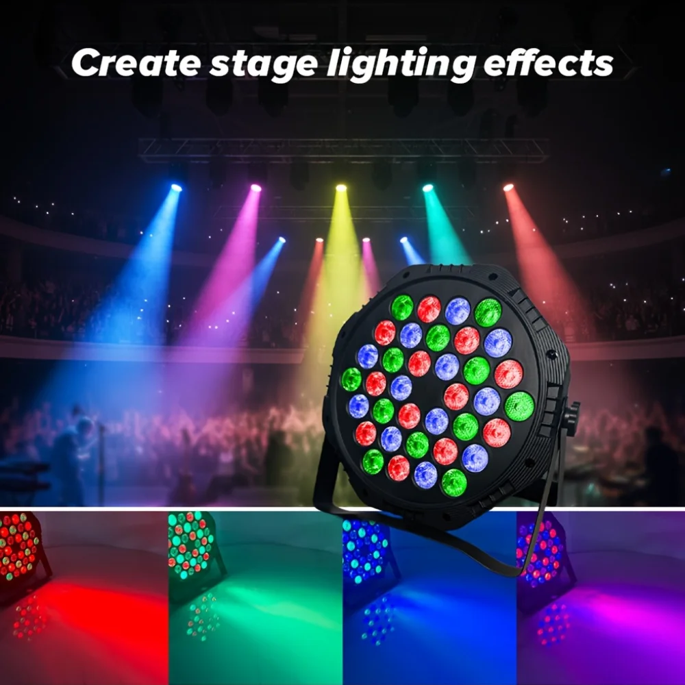 36 LED USB RGB Flat Par Stage Light DMX512 Control Activated Colorful Effect Lamp For KTV Club Bar Disco Party Stage Decor Lamp