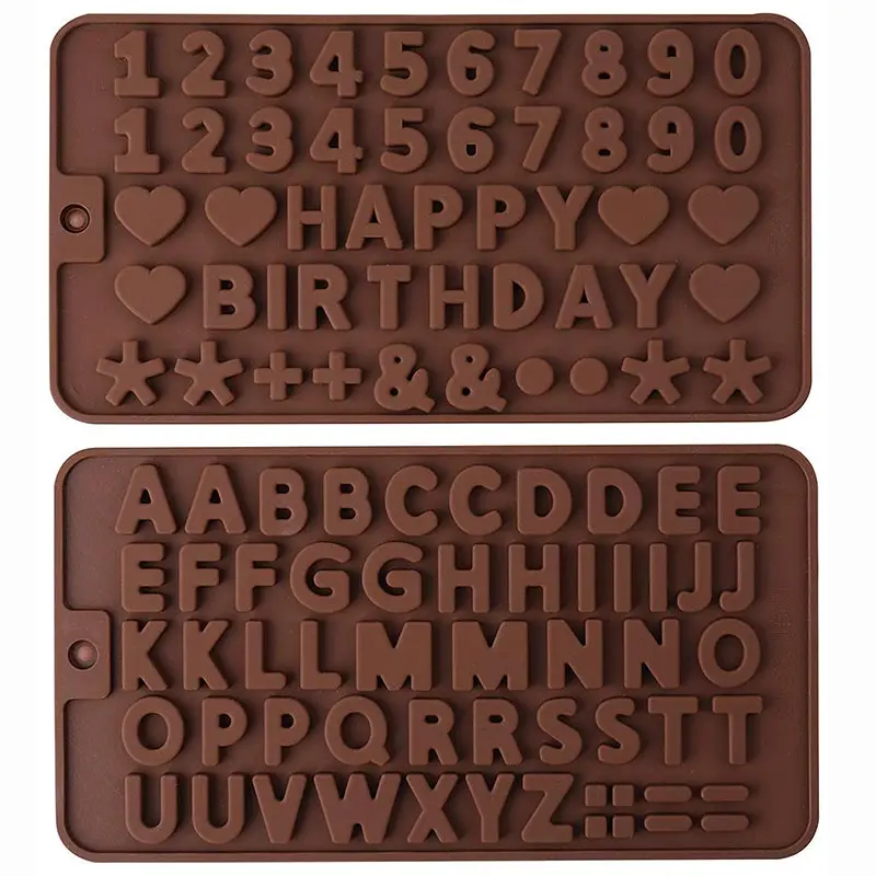 

Valentine's Day Chocolate Mold Cake Decorating Tools Alphabet Capital Letters Number Symbols Silicone Mold