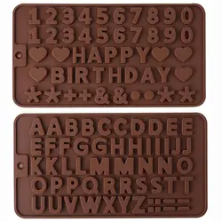 Valentine's Day Chocolate Mold Cake Decorating Tools Alphabet Capital Letters Number Symbols Silicone Mold