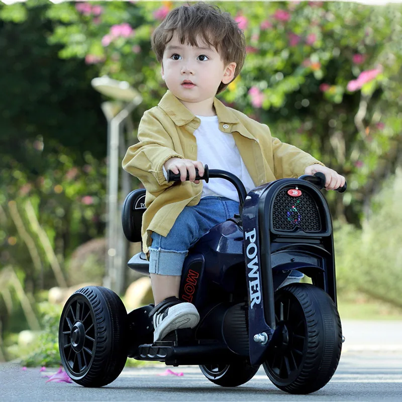 

Children's Electric Motorcycle Boys and Girls Baby Charging Remote Control Tricycle Early Education Music Light Toy Stroller