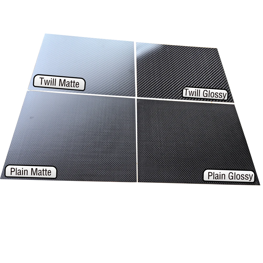 3K Carbon Fiber Plate 200x250mm 100%Pure Twill Matte Carbon Board 0.5mm-5mm Thickness  Carbon Fiber Material For RC UAV/Toys