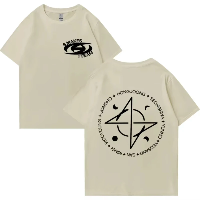 Kpop ATEEZ 8 Makes 1 Team Graphics T-shirt 2025 Men Women Vintag Oversized Tops Unisex Summer Print Cotton Short Sleeve T Shirts