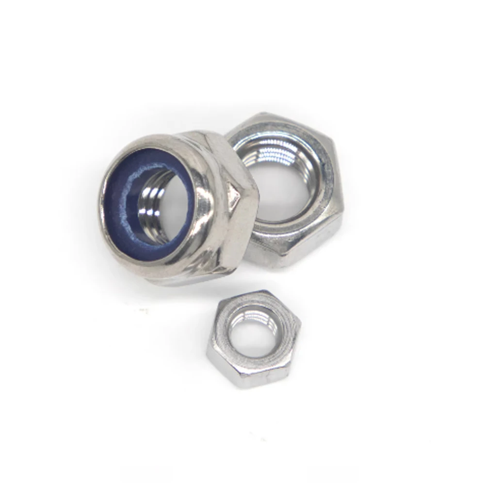 175pcs 304 Stainless Steel Nuts and Metric Locknut Kits M3 M4 M5 M6 M8 M10 Metric Nylon Insert Lock & Hex Nut Set