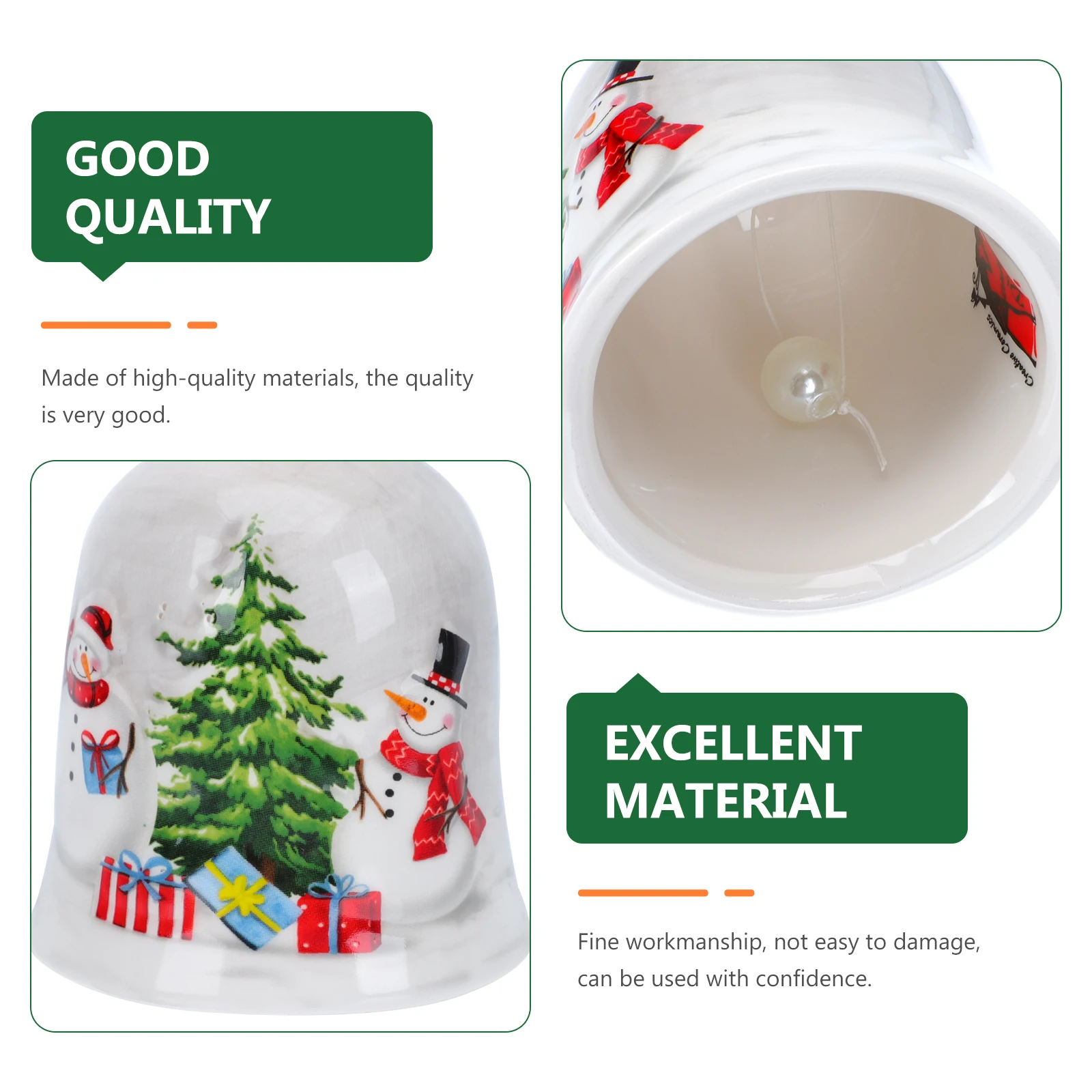 

1Pcs Ceramic Restaurant Call Bell Multi-Functional Shaking Hand Bell for Serving Dinner Wedding Event Customer Service