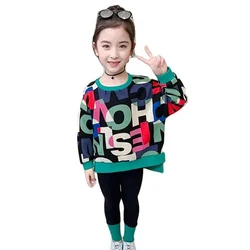 Girls Sport Clothes Sweatshirt + Leggings Clothes For Girl Letter Pattern Kids Girls Clothes Teenage Children Clothings