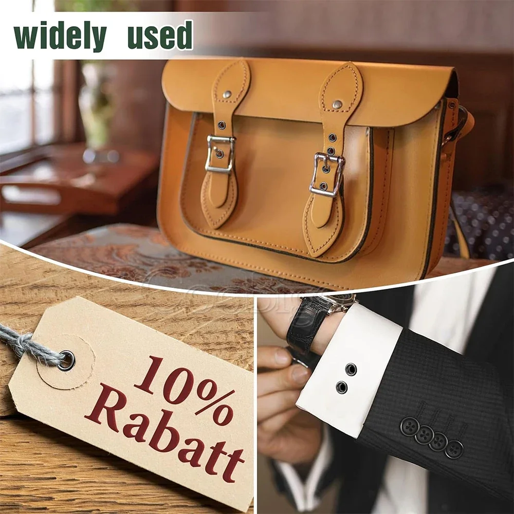 200-Pc Metal Grommet Eyelet Kit - Multi-Size Punch - Image 4