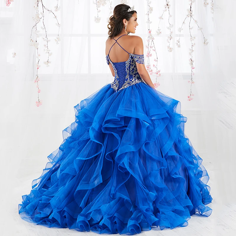 Vestidos De quinceañera con volantes De cristal para niña, Vestidos De Quinceañera De 15 Años, vestido De baile De cumpleaños dulce 16, vestido De noche 2023