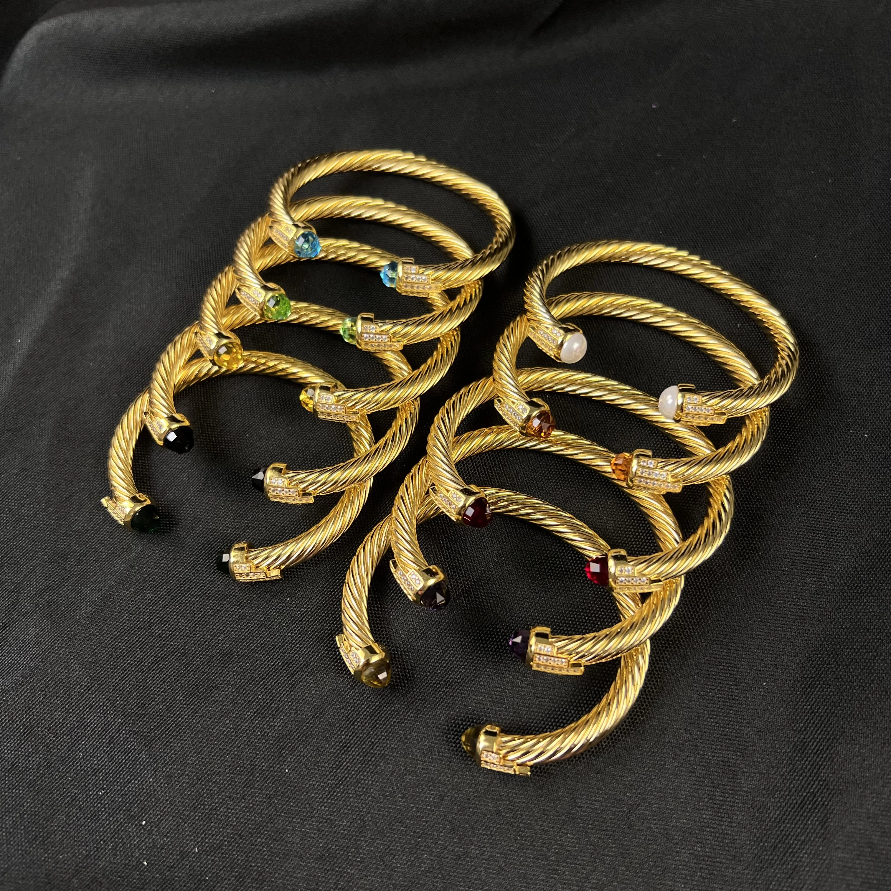 

S925 серебро 2025 новый 7 мм золотой браслет с бриллиантами и кристаллами нейтральный модный тренд классический ретро роскошный ювелирный подарок