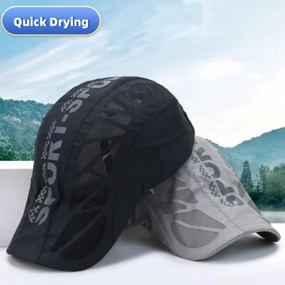 Summer Letter Print Quick Dry Hat Net Mesh Quick Dry Breathable Mesh Cap Sunshade Breathable Sun Hat Golf Driving