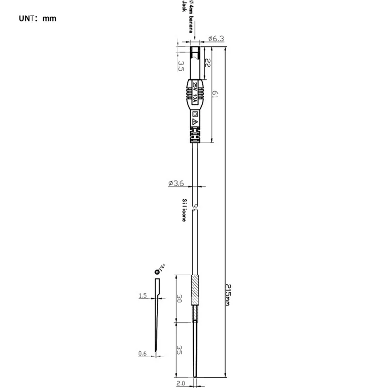 ABRS-4Mm Kabel Adaptor Betina Probe Belakang Sendok Kit Probe Pos Otomotif Kabel Terminal Steker Pin