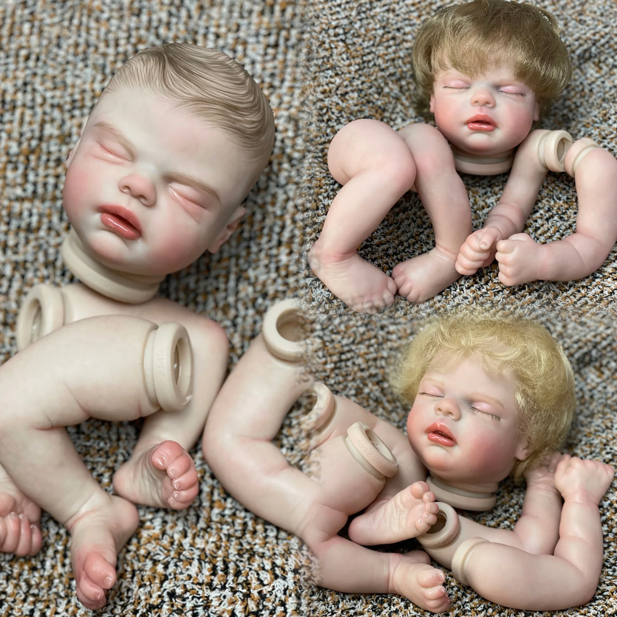 Painted Bebe Doll Kits 18-20Inch Soft Touch Unassembled Kit Reborn Doll Handmade Lifelike Bebe Reborn Doll For Children's Gift