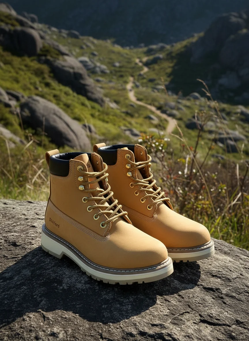 

Men s High Top Lace Up Ankle Boots Genuine Leather Non Slip Waterproof Outdoor Fashion Work Safety Shoes High Quality