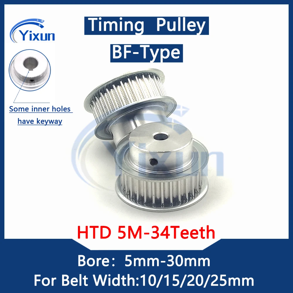

HTD 5M 34 Teeth Timing Pulley Bore 5mm-30mm For Belt Width 10mm-25mm HTD 5M 34Teeth Keyway Synchronous Wheel Drive Belt Pulley